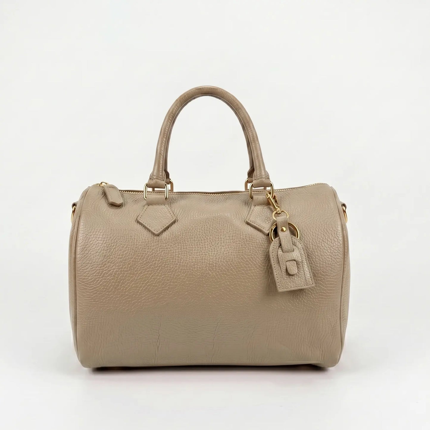 Borsa bauletto classico pelle martellata beige