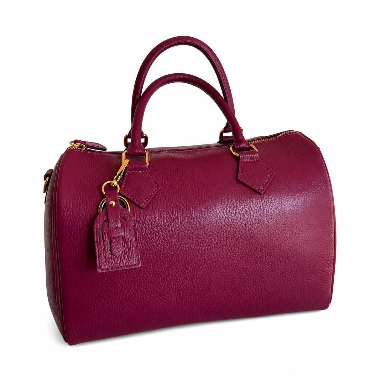 Borsa bauletto classico pelle martellata borgogna