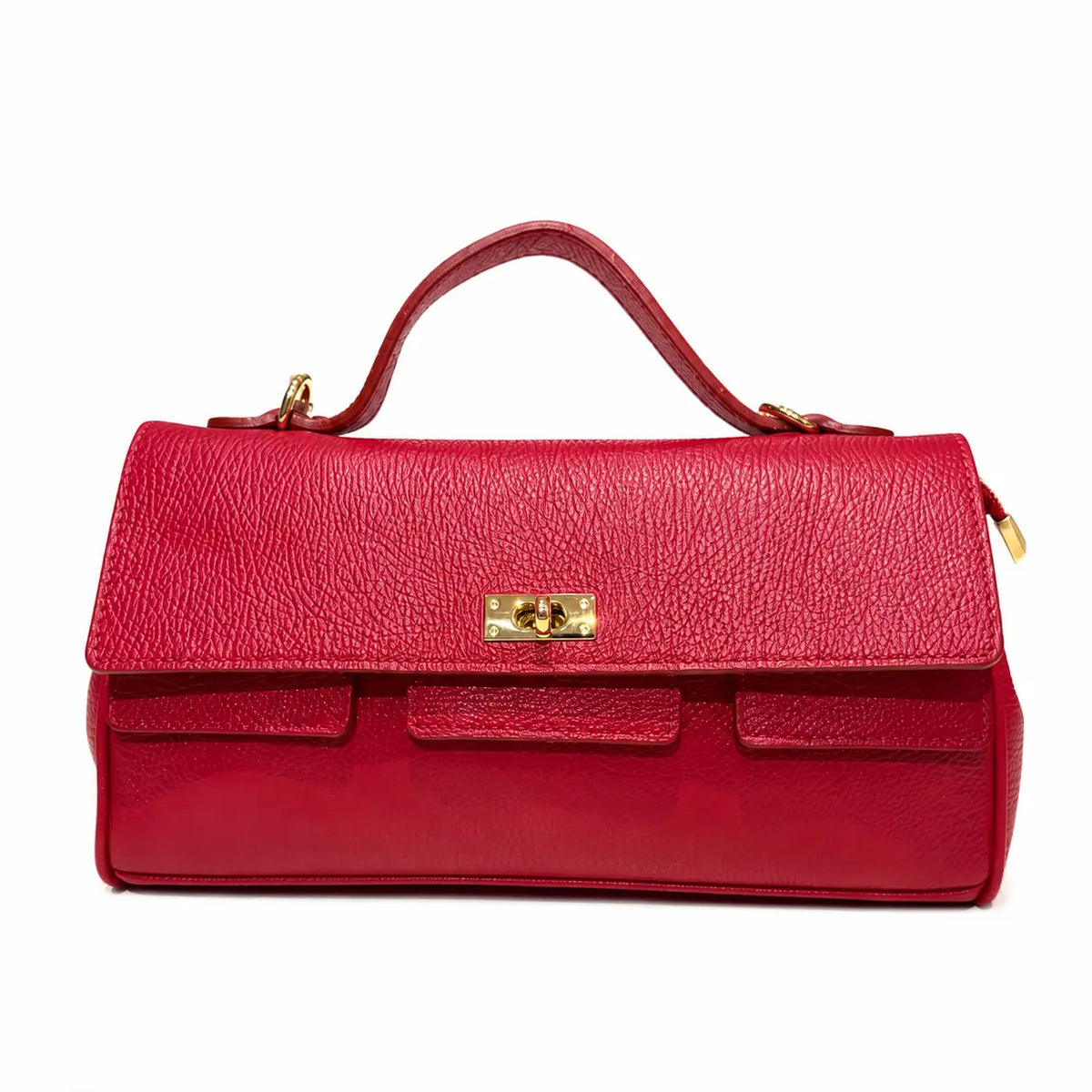 Borsa pelle martellata aura rosso