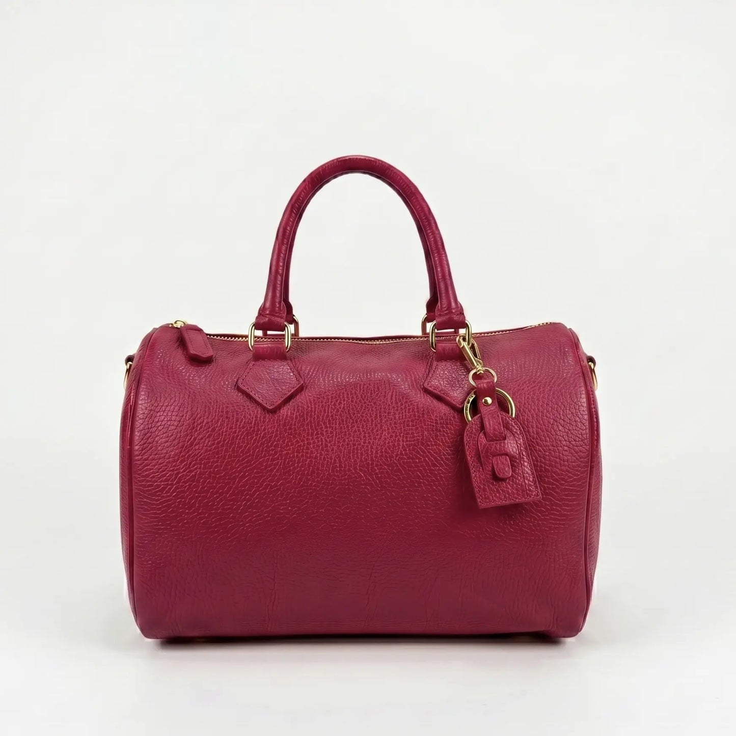 Borsa bauletto classico pelle martellata borgogna