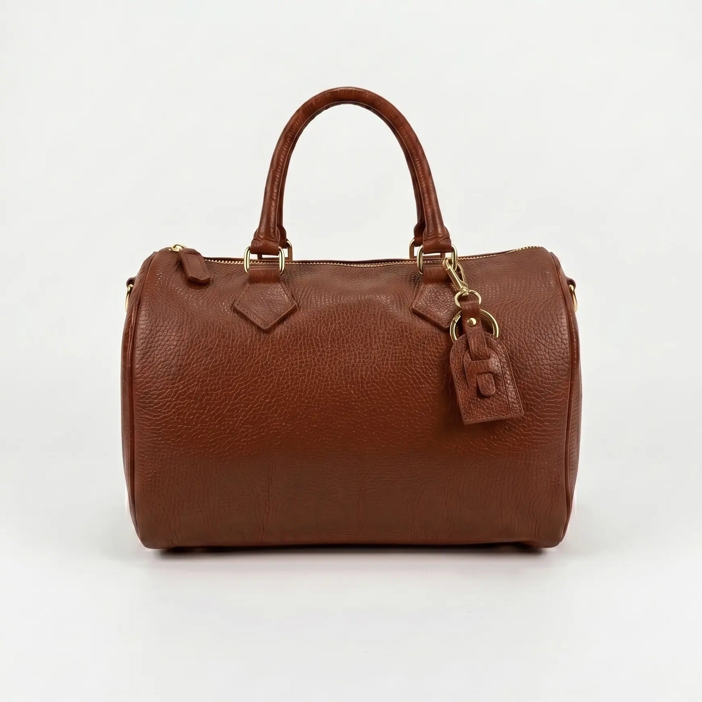 Borsa bauletto classico pelle martellata cuoio