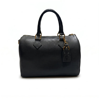 Borsa bauletto classico pelle martellata nero