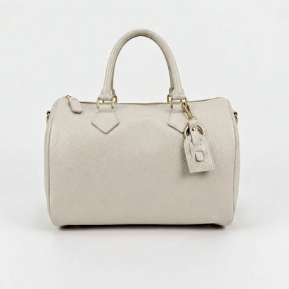 Borsa bauletto classico pelle martellata panna