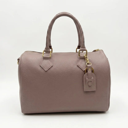 Borsa bauletto classico pelle martellata rosa cipria