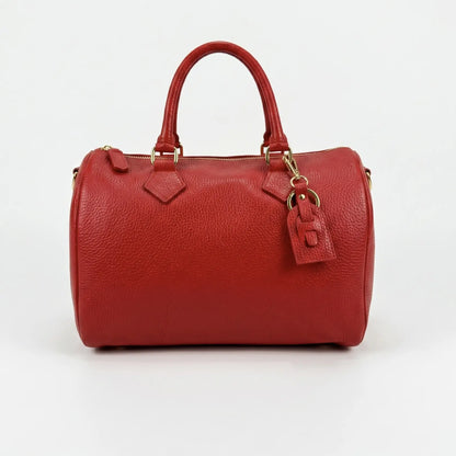 Borsa bauletto classico pelle martellata rosso