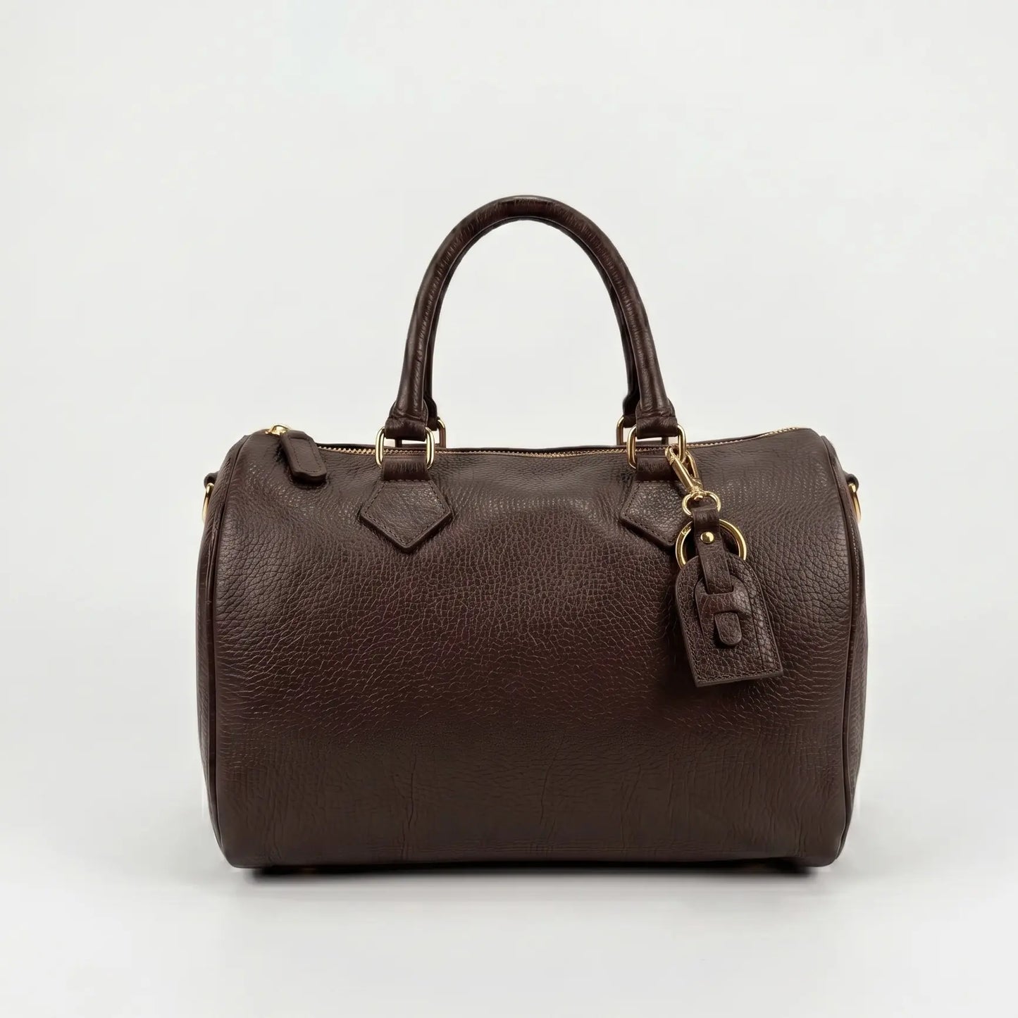 Borsa bauletto classico pelle martellata testa di moro