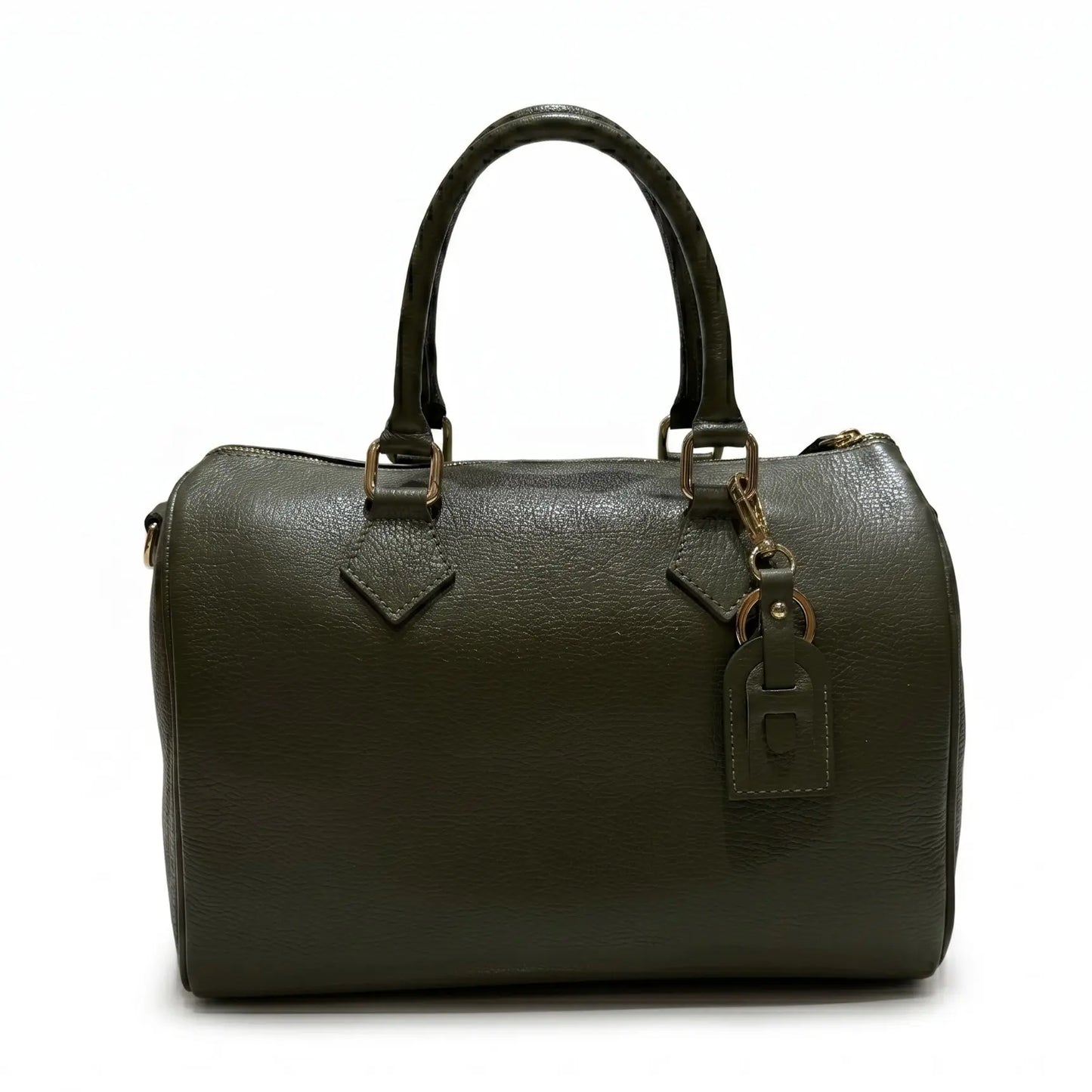 Borsa bauletto classico pelle martellata verde militare