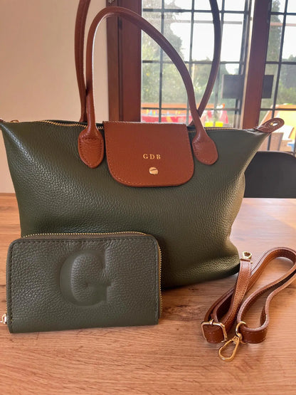 Borsa bottoncina grande vera pelle composizione1