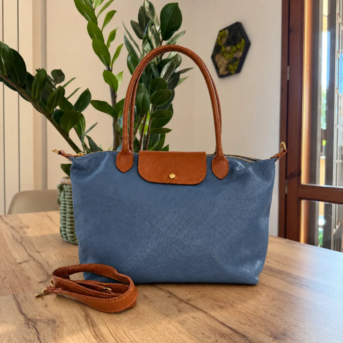 Borsa bottoncina maxi vera pelle carta da zucchero