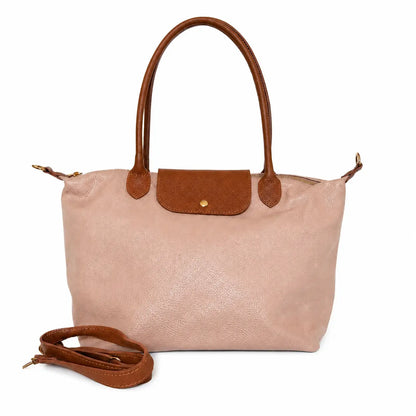 Borsa bottoncina maxi vera pelle rosa antico