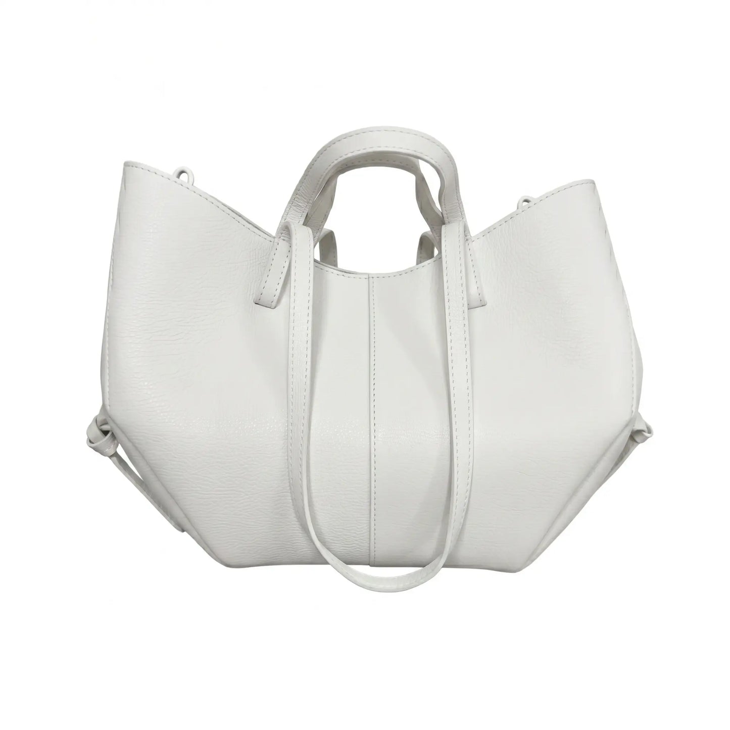 Borsa estendibile spalla mano capiente pelle extension bianca