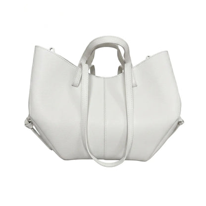 Borsa estendibile spalla mano capiente pelle extension bianca