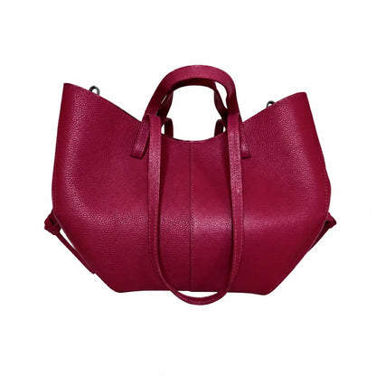 Borsa estendibile spalla mano capiente pelle extension borgogna
