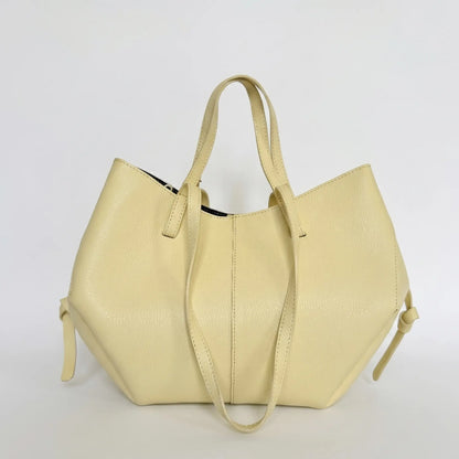 Borsa estendibile spalla mano capiente pelle extension gialla