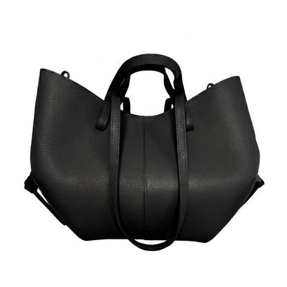 Borsa estendibile spalla mano capiente pelle extension nera