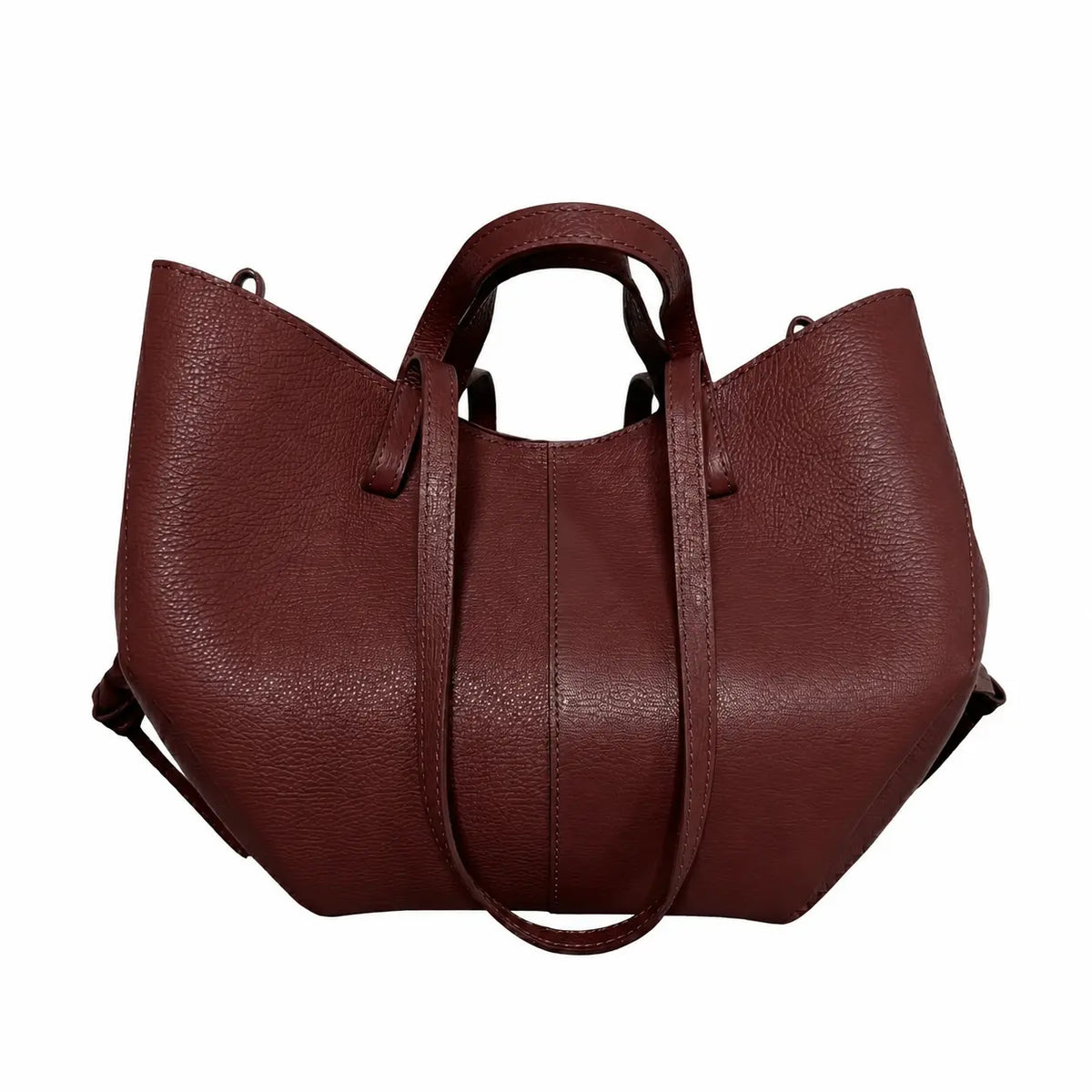 Borsa estendibile spalla mano capiente pelle extension rosso mattone