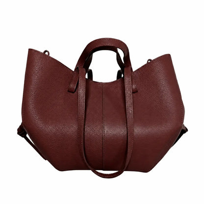 Borsa estendibile spalla mano capiente pelle extension rosso mattone