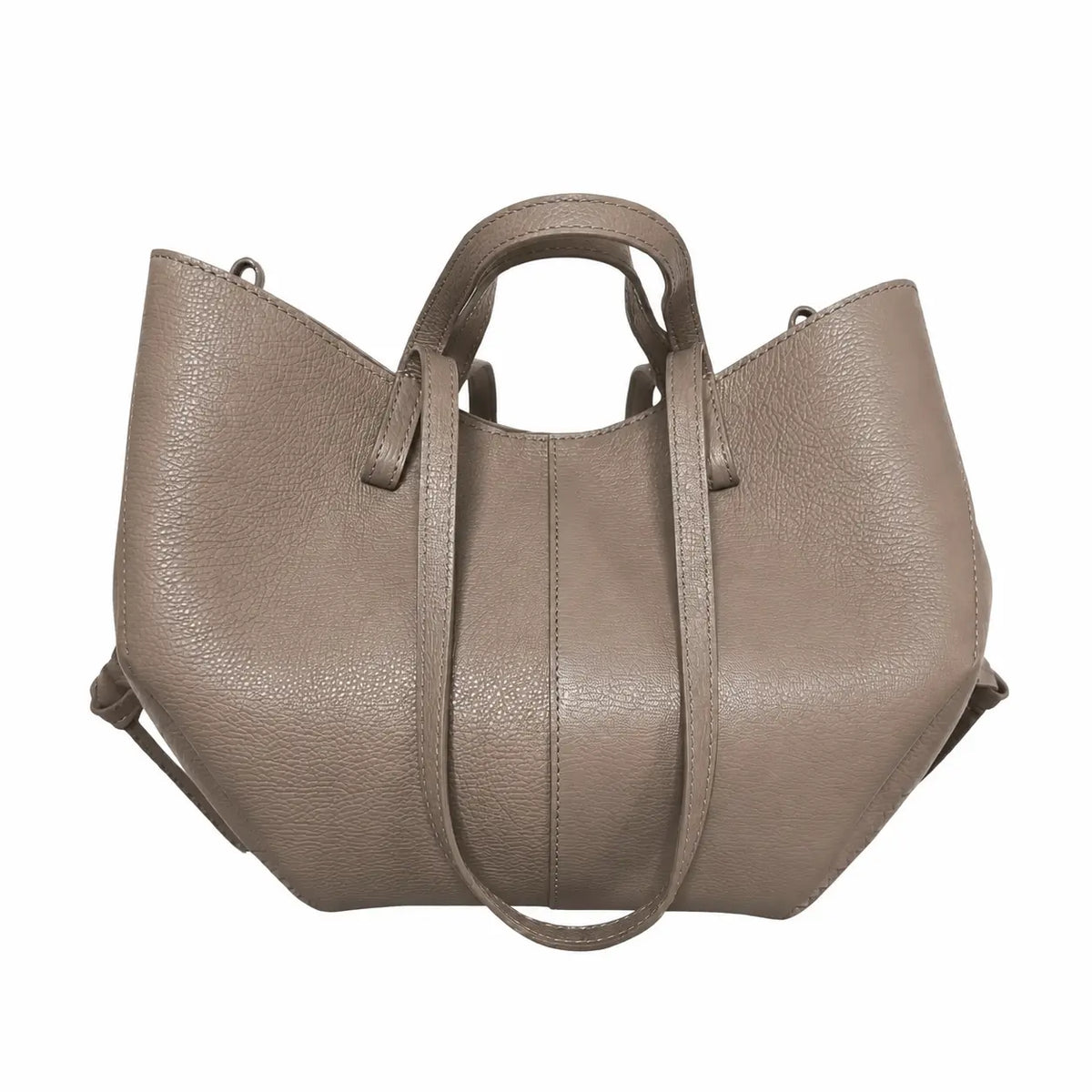 Borsa estendibile spalla mano capiente pelle extension taupe