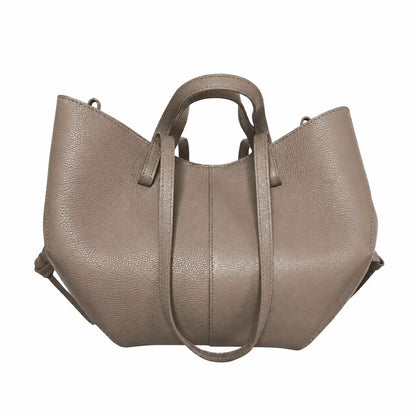Borsa estendibile spalla mano capiente pelle extension taupe