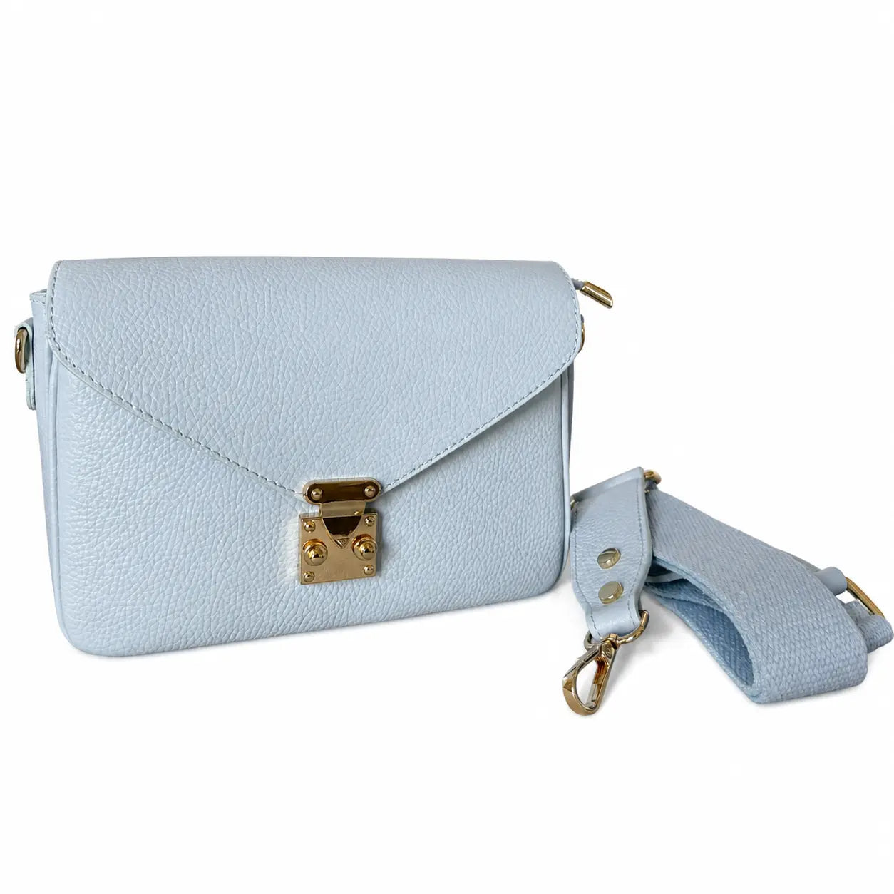 Borsa mano tracolla delia piccola celeste