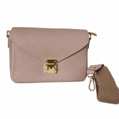 Borsa mano tracolla delia piccola rosa cipria