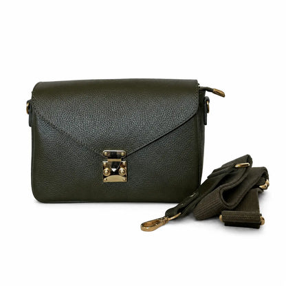 Borsa mano tracolla delia piccola verdemilitare