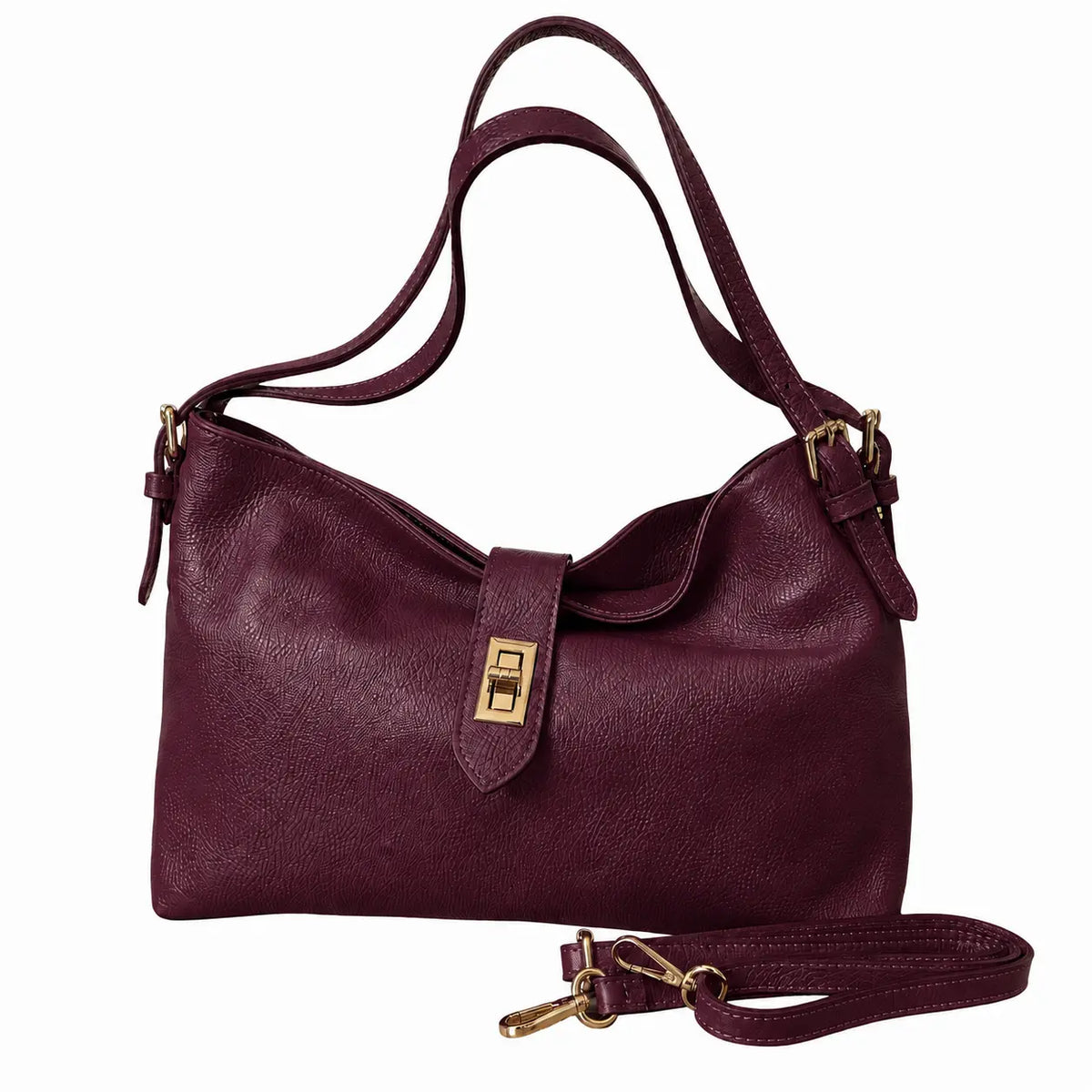 Borsa maya pelle spalla tracolla borgogna