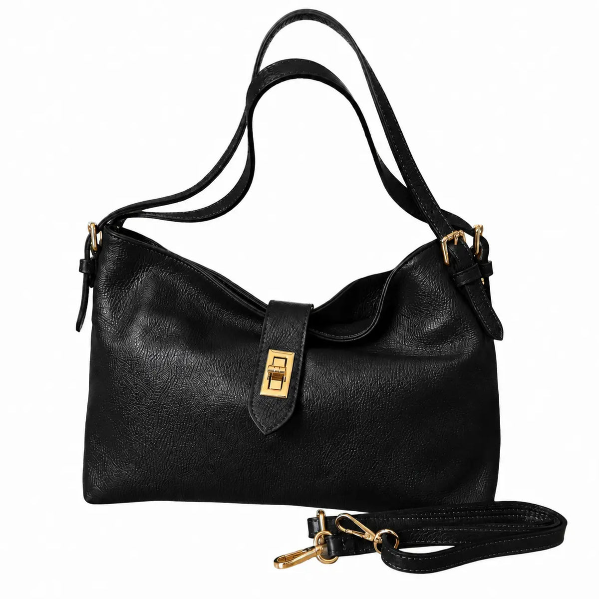 Borsa maya pelle spalla tracolla nera