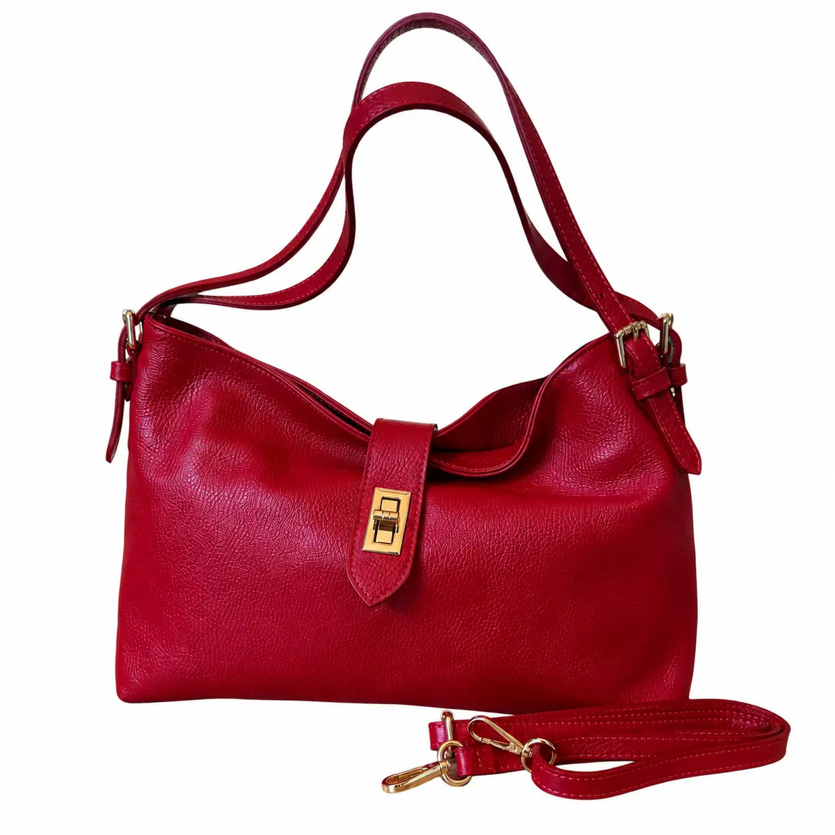 Borsa maya pelle spalla tracolla rossa