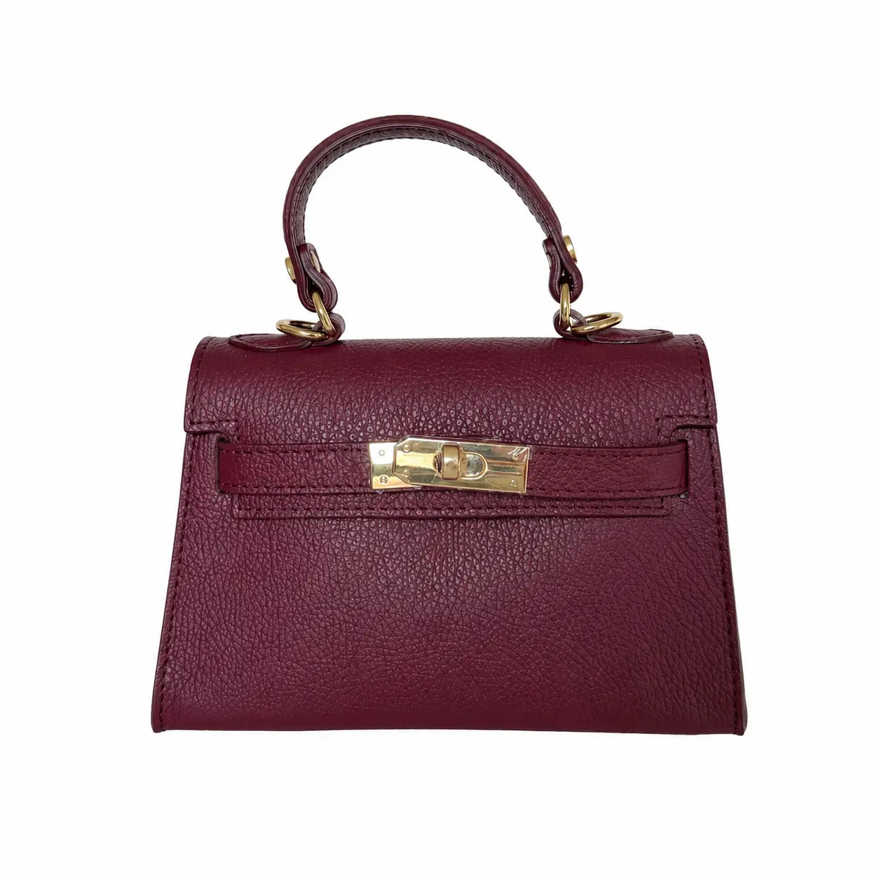 Borsa mini kelly pelle camoscio bordeaux pelle