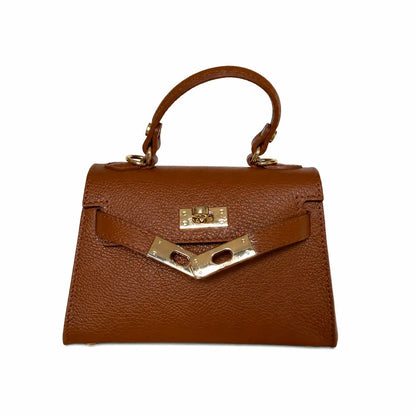 Borsa mini kelly pelle camoscio cuoio pelle