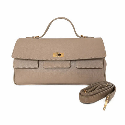 Borsa pelle martellata aura beige