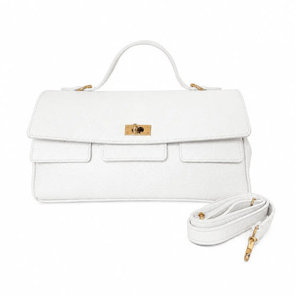 Borsa pelle martellata aura bianco