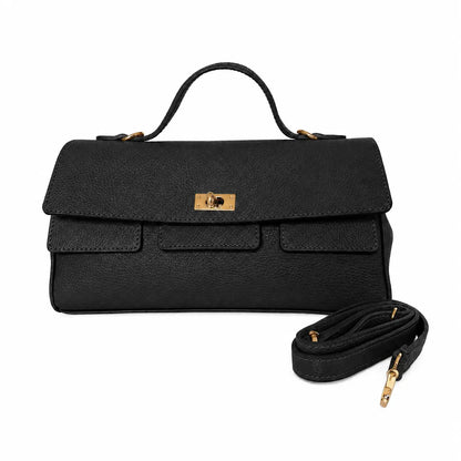 Borsa pelle martellata aura nero
