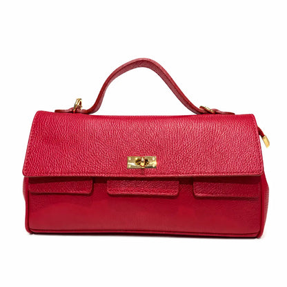 Borsa pelle martellata aura rosso