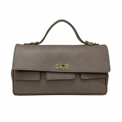 Borsa pelle martellata aura taupe