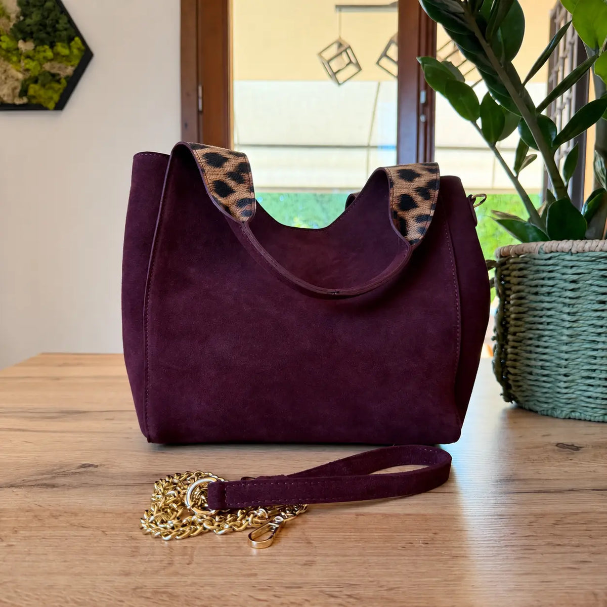 Borsa savana vera pelle mano tracolla borgogna