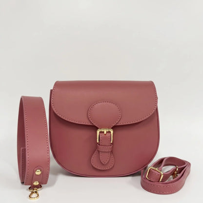 Borsa spalla tracolla pelle liscia postina rosa antico