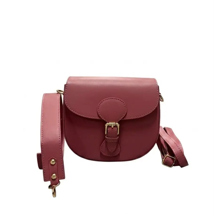 Borsa spalla tracolla pelle liscia postina rosa lampone