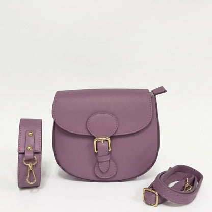 Borsa spalla tracolla pelle liscia postina rosa malva
