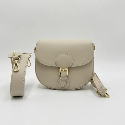 Borsa spalla tracolla pelle liscia postina rosa panna