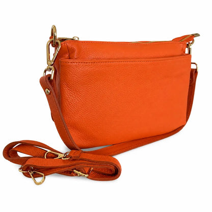Borsa tracolla multi scomparto zippetta arancione