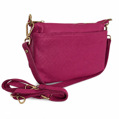 Borsa tracolla multi scomparto zippetta borgogna