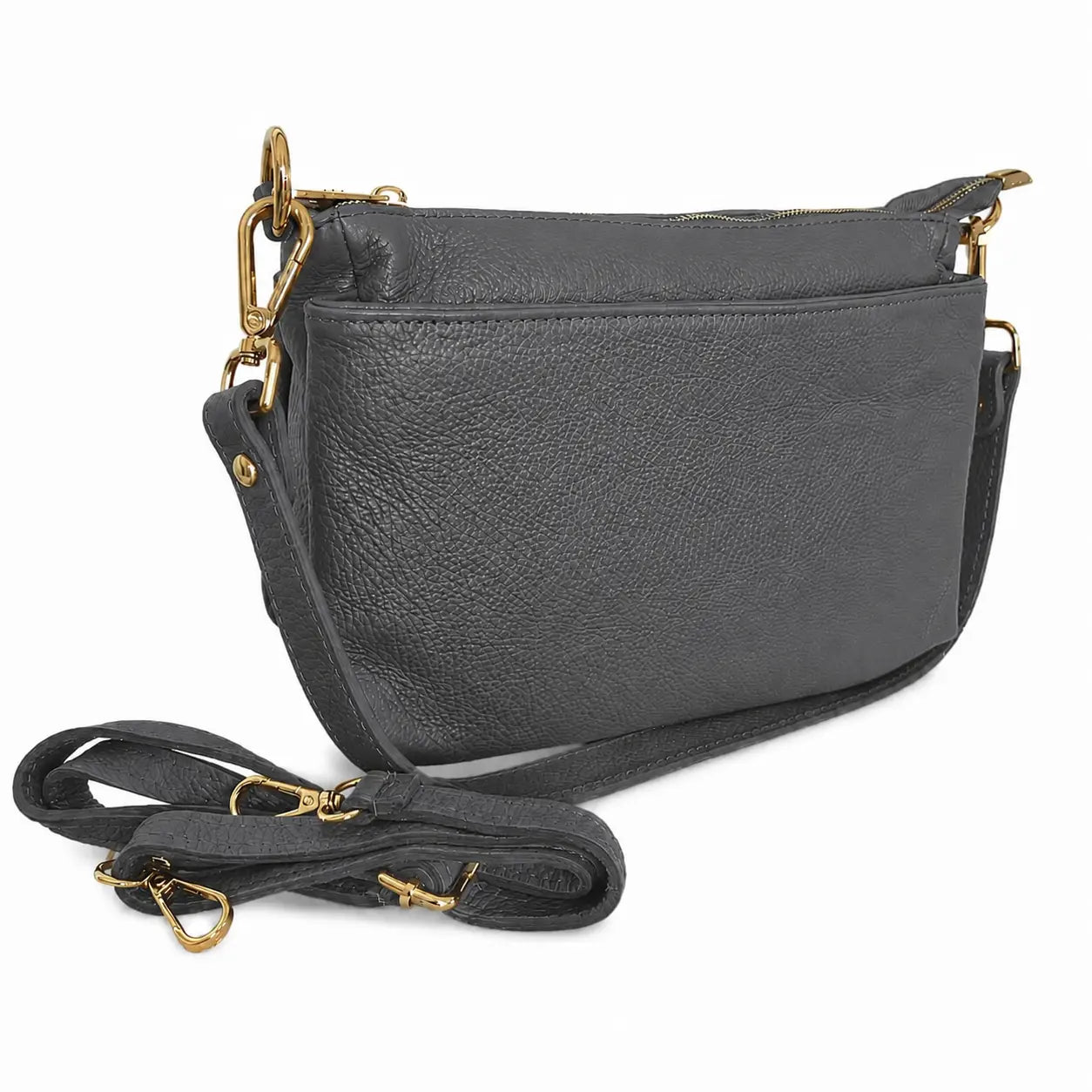 Borsa tracolla multi scomparto zippetta grigio scuro