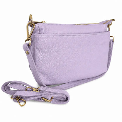 Borsa tracolla multi scomparto zippetta lilla
