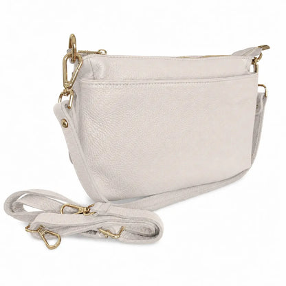Borsa tracolla multi scomparto zippetta panna