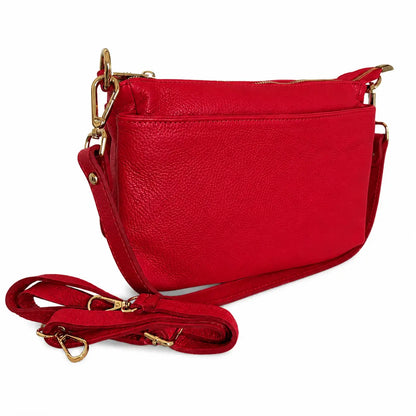 Borsa tracolla multi scomparto zippetta rosso