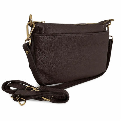 Borsa tracolla multi scomparto zippetta testa di moro