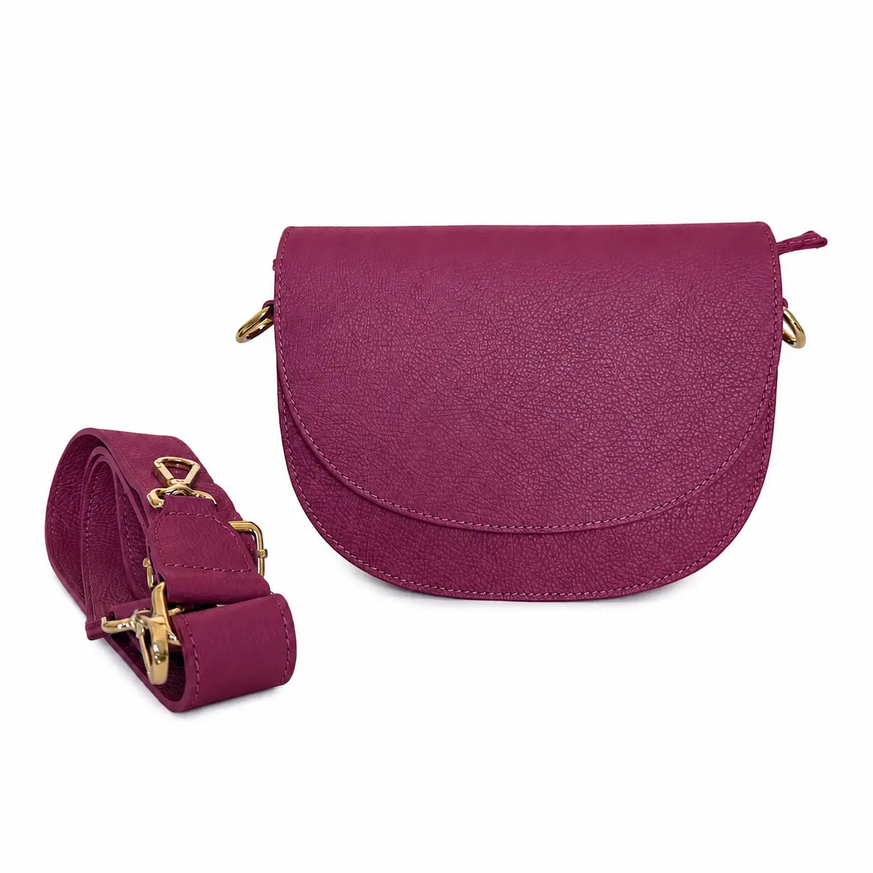 Borsa tracolla vera pelle smile borgogna