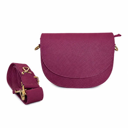 Borsa tracolla vera pelle smile borgogna